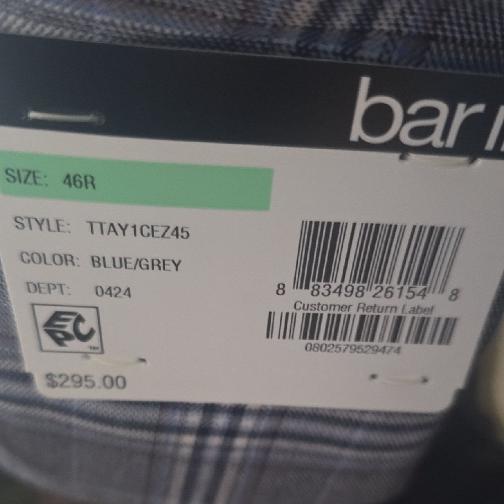 Bar III Men's Classic Gray Checkered Blazer - Picture 3 of 3